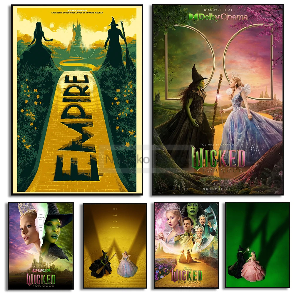 Movie Wicked For Good Poster Fantasy Film Prints Canvas Painting Wicked Wall Art Pictures Home Room Latest Movies Decoration