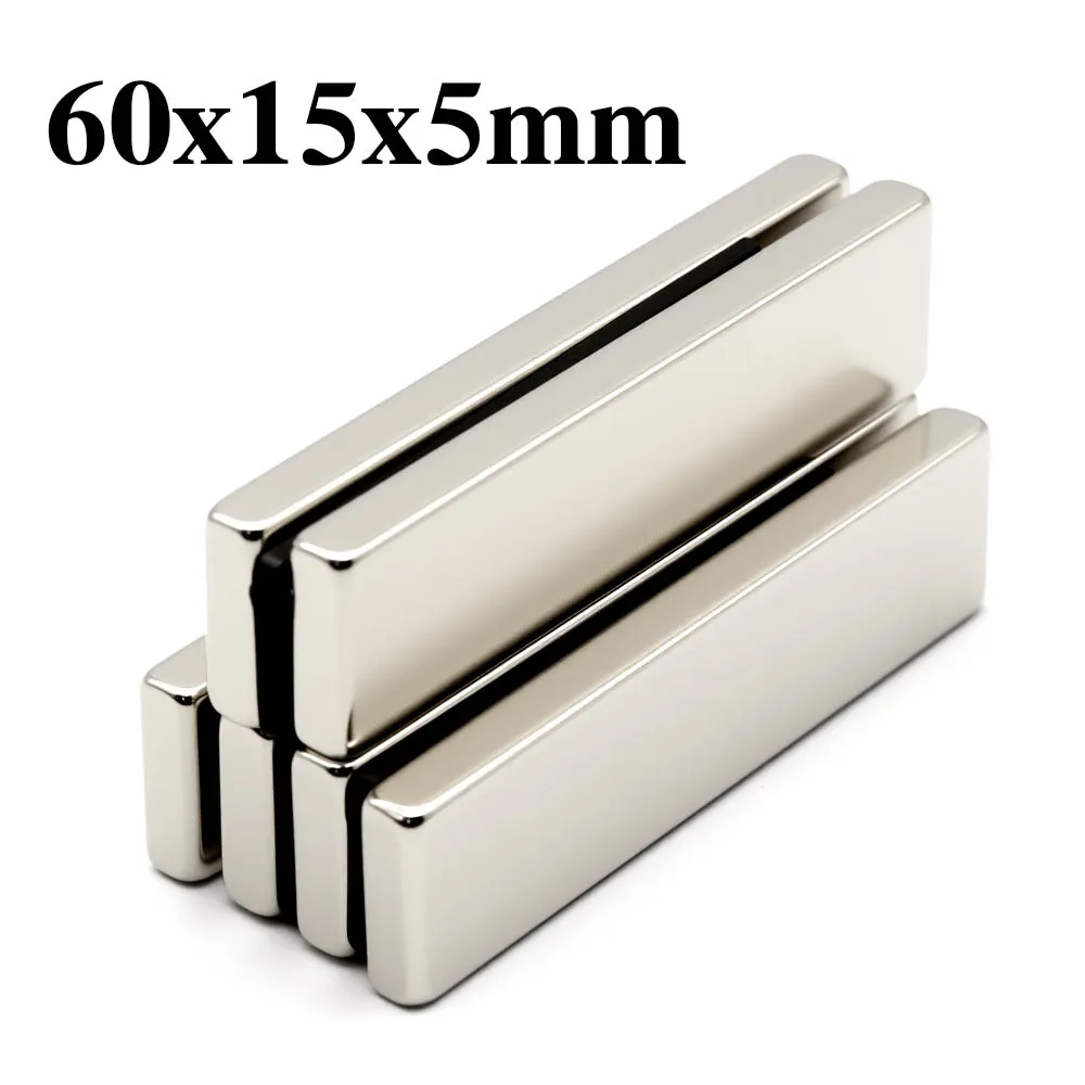 

60x15x5mm Super Powerful Block Magnet Neodymium Magnet NdfeB N35 Strong Permanent Magnetic imanes Refrigerator Magnet