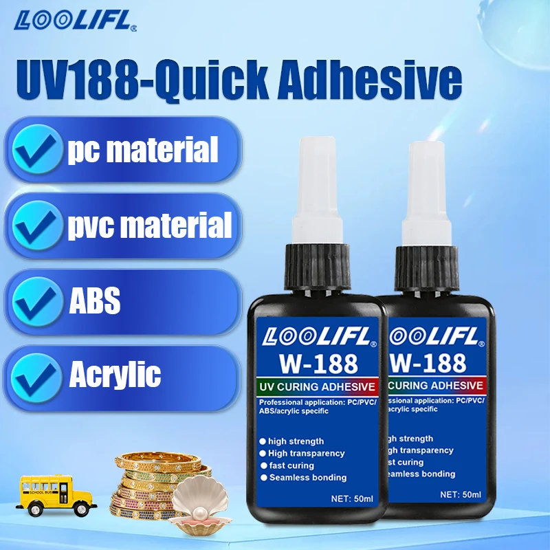 

50g Crystal Resin UV Adhesive, Jewellery Making & Repair, UV Lamp Activated DIY Craft Adhesive, Fast Setting High Strength, Epoxy Adhesive, Send UV Lamp.