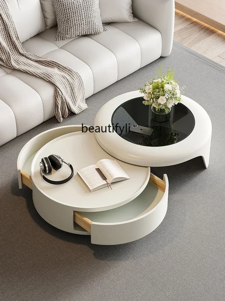 

lt Generation European coffee table TV cabinet living room small apartment light luxury storage storage floor cabinet