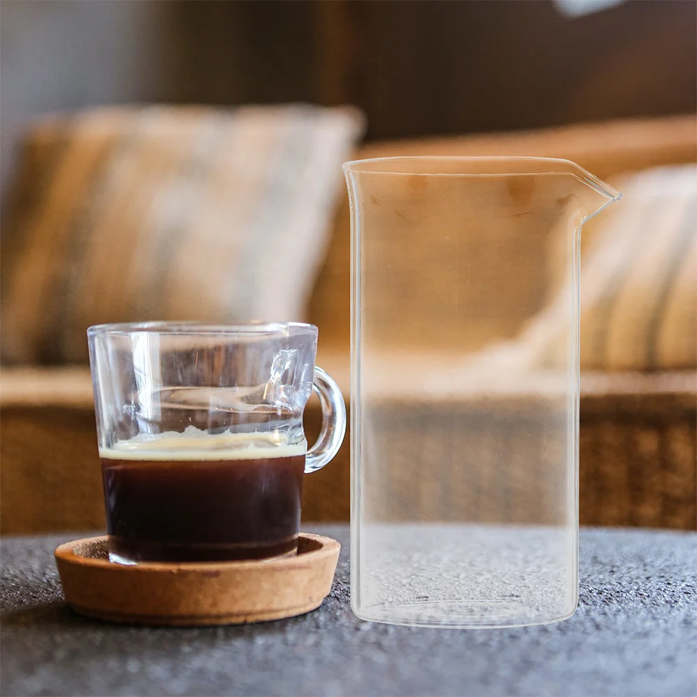 

Heat Resistant Glass Coffee Press Replacement Cup Clear Brewing Beaker for Filter Coffee Maker Espresso Extraction Office Home