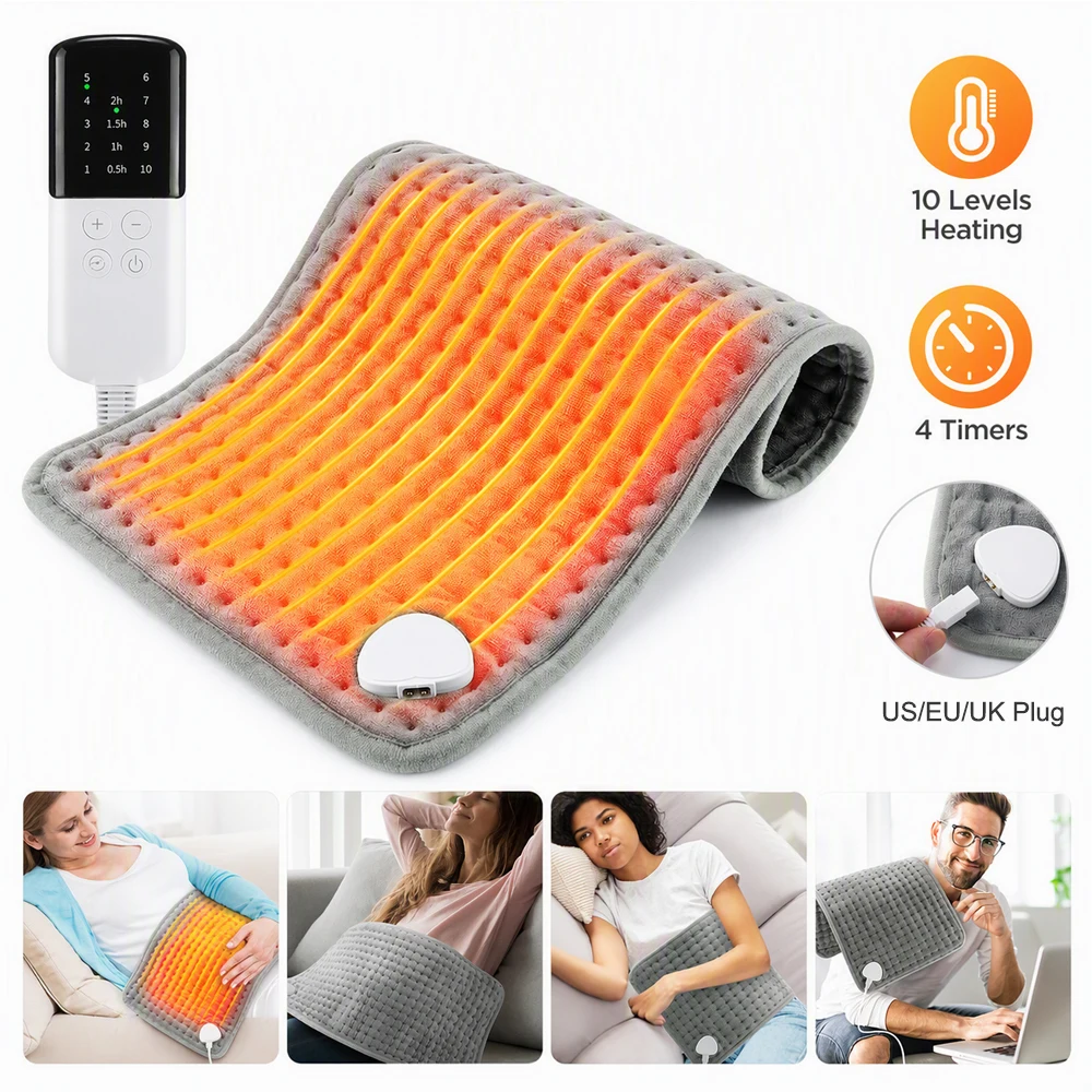 Electric Heating Pad 10 Levels Temperature 4 Modes Timer Winter Warm Thermal Blanket For Back Abdomen Legs Hand Body Warming Mat