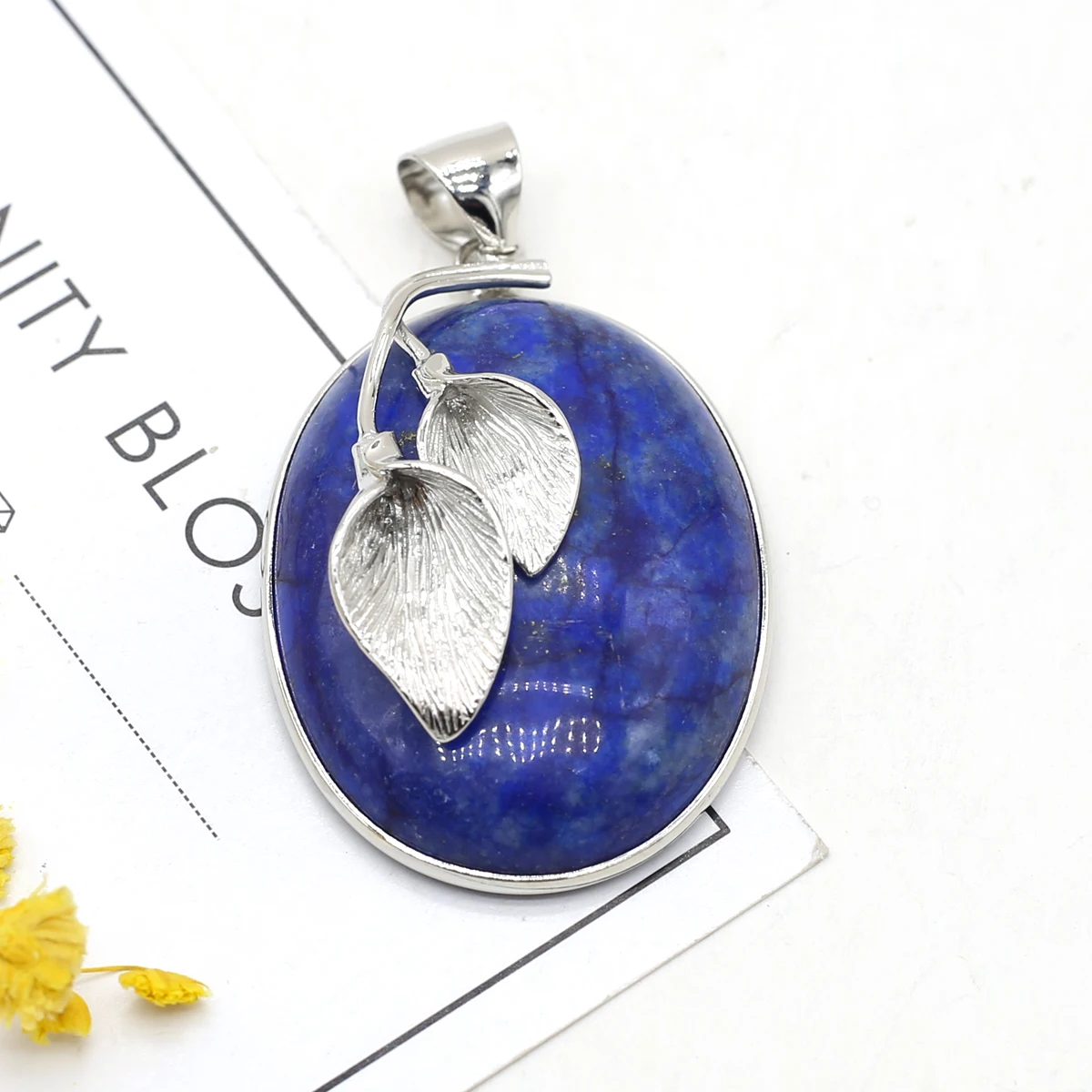 Natural Stone Onyx Pendants Polished Lapis lazuli Crystal for Jewelry Making Diy Fashion Necklace Earrings Gifts Supplies