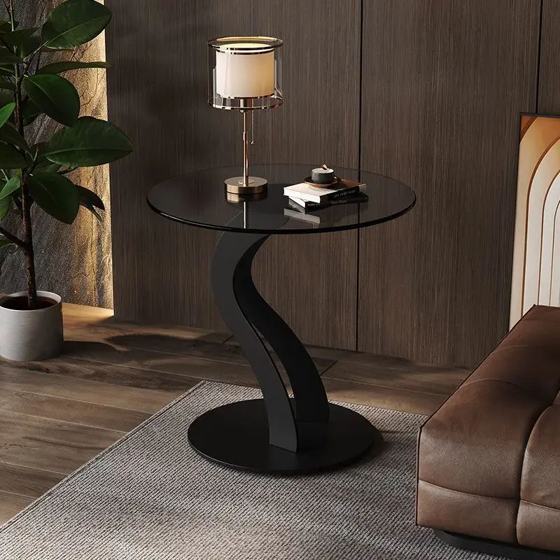 

Italian-Inspired Round Tempered Glass Coffee Table: Modern, Creative & Minimalist for Living Room, Sofa & Bedside