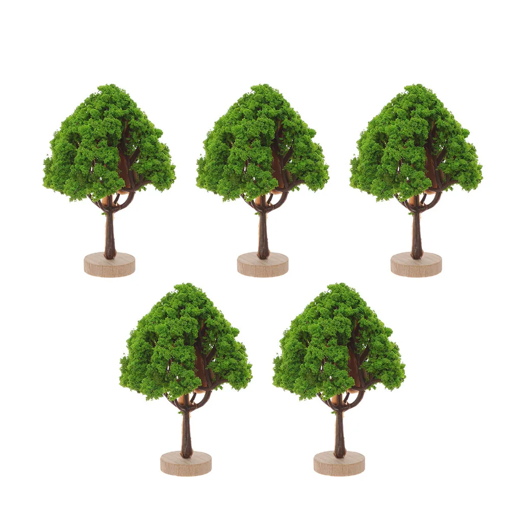 5Pcs Realistic Miniature Street Trees Lifelike Design for Architectural Sand Table Scenery Artificial Mini Trees Landscape