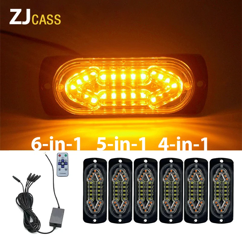 

6-in-1 led strobe light Flashing Grille Lights 5-in-1 Car emergency light 4-in-1 WARN lights for 12V-24V Car TRUCK strobe light