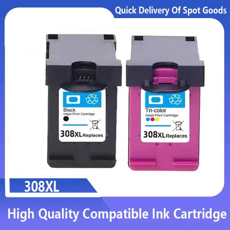 308XL Ink Cartridge Compatible For HP Envy 6120e 6130e 6165e 6520e 6530e DeskJet 2900 - Series Printers
