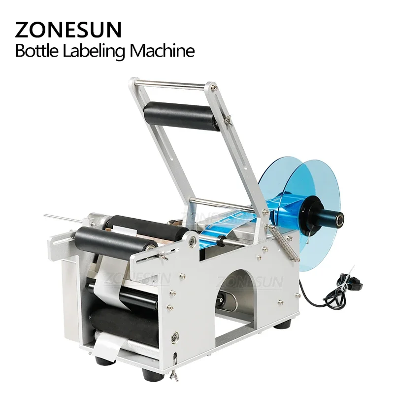 ZONESUN LT-50 Round Bottle Labeling Machine Plastic Round Bottle Label Sticker Machine Label Dispenser Machine Label Applicator