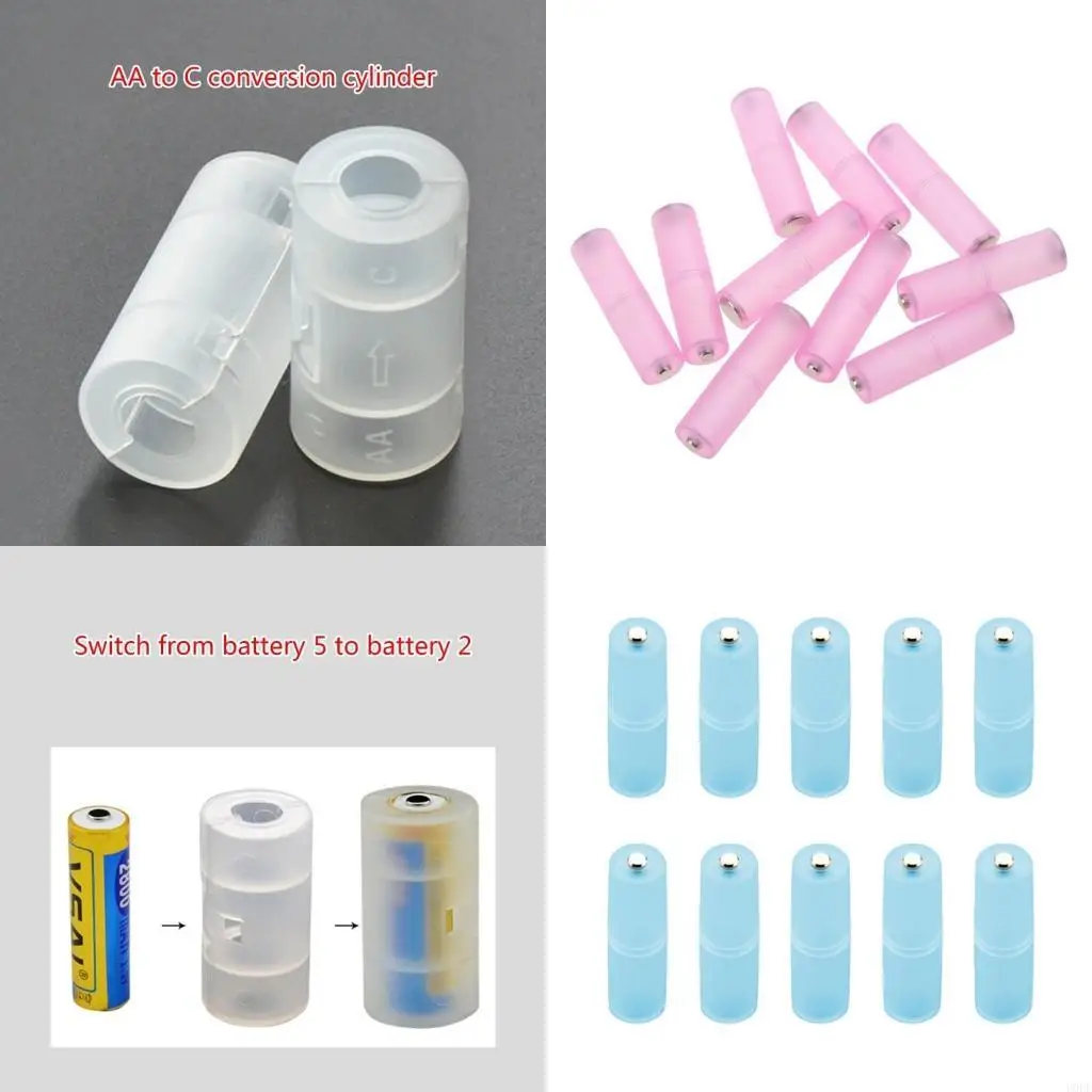

Pack of 10 AAA to AA Battery Converter Holder, AAA to AA Adapter Battery Convert