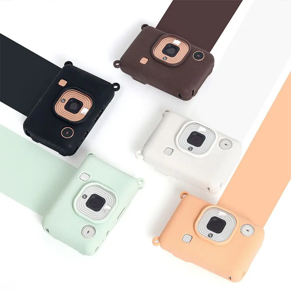 Silicone Instant Camera Case Wear Resistant Solid Color Protective Cover Shockproof Soft for Fujifilm Instax Mini Liplay