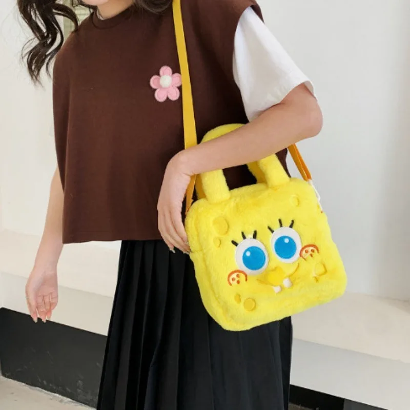 SpongeBob Kawaii Plüsch-Handtasche, Handy-Geldbörse, Mädchen-Kosmetiktasche, Modisches Süßes Geburtstagsgeschenk – Detail 3