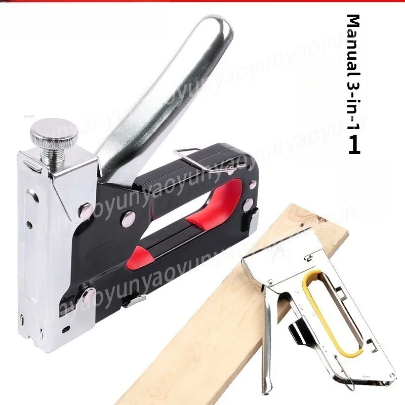 Manual Three-in-one Multi-functional Nail Gun, Suitable for U-shaped, T-shaped, Door-shaped Code Nails