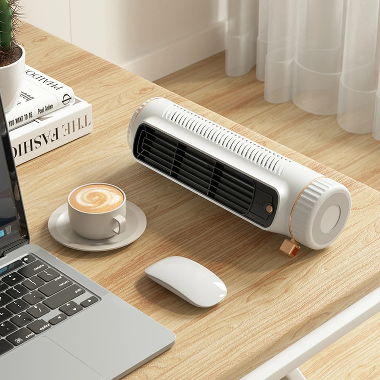 مروحة برجية محمولة مع 3 إعدادات للسرعة، مروحة مكتب هادئة قابلة لإعادة الشحن، تدفق هواء تبريد شخصي قابل للتركيب على الحائط لغرفة النوم