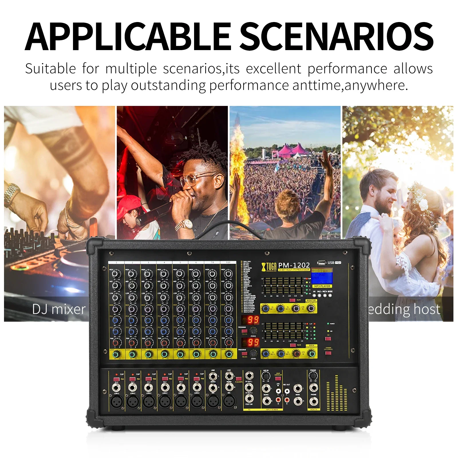 Xtuga New Arrival PM1202 Home Audio Amplifier Mixer Powered Professional Audio Equipment