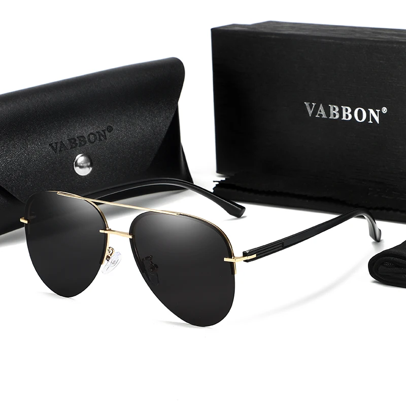

Vabbon New Fashionable Men's and Women's Polarized Trendy Metal Double Bridge Fashion Glasses Outdoor Driving Fishing Beach Vacation Glasses, Premium Gift 9510