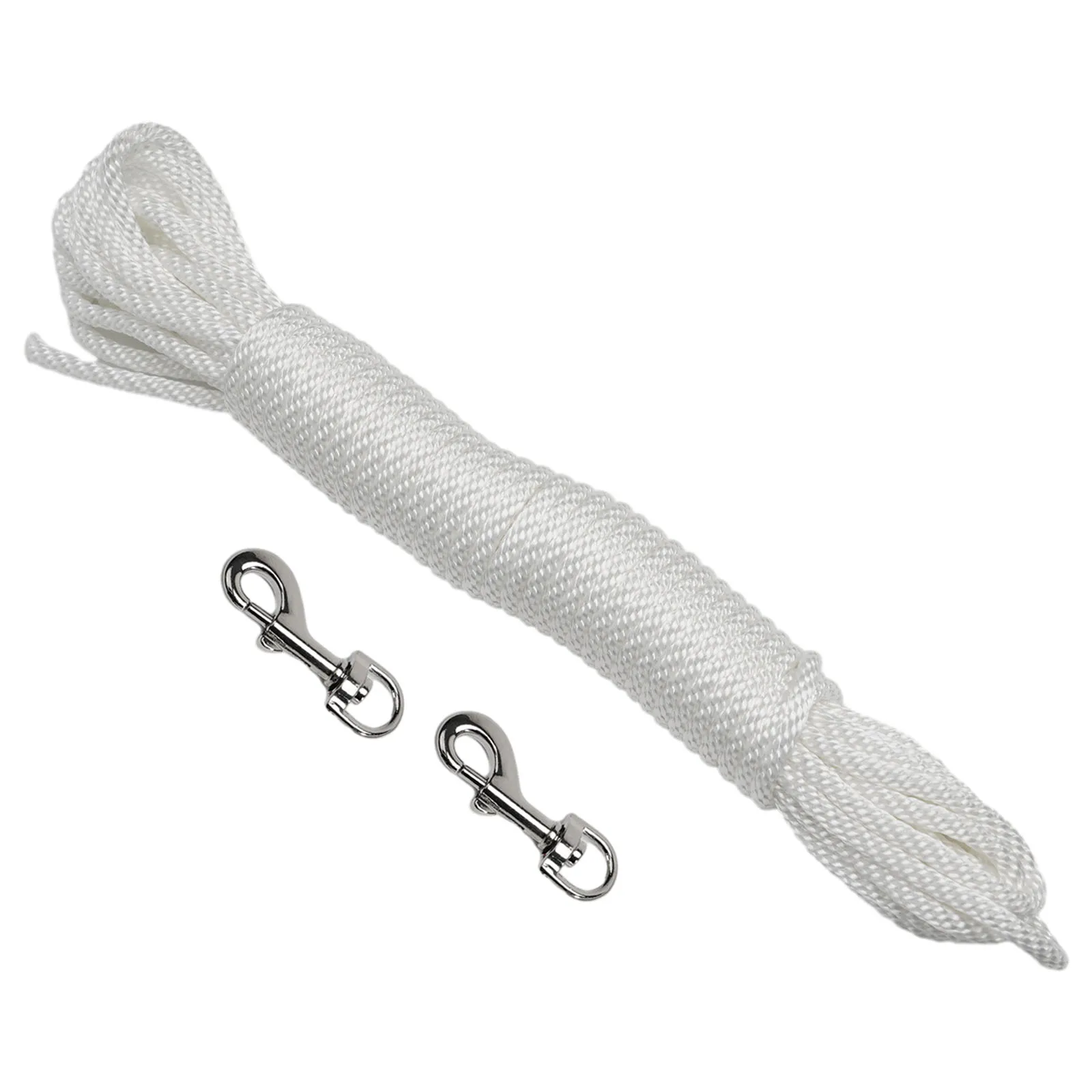 Clips Flag Rope 38 Feet Black Clips Kit Versatile White Halyard Rope Manufacturing Process Nylon Tie Pull Swing