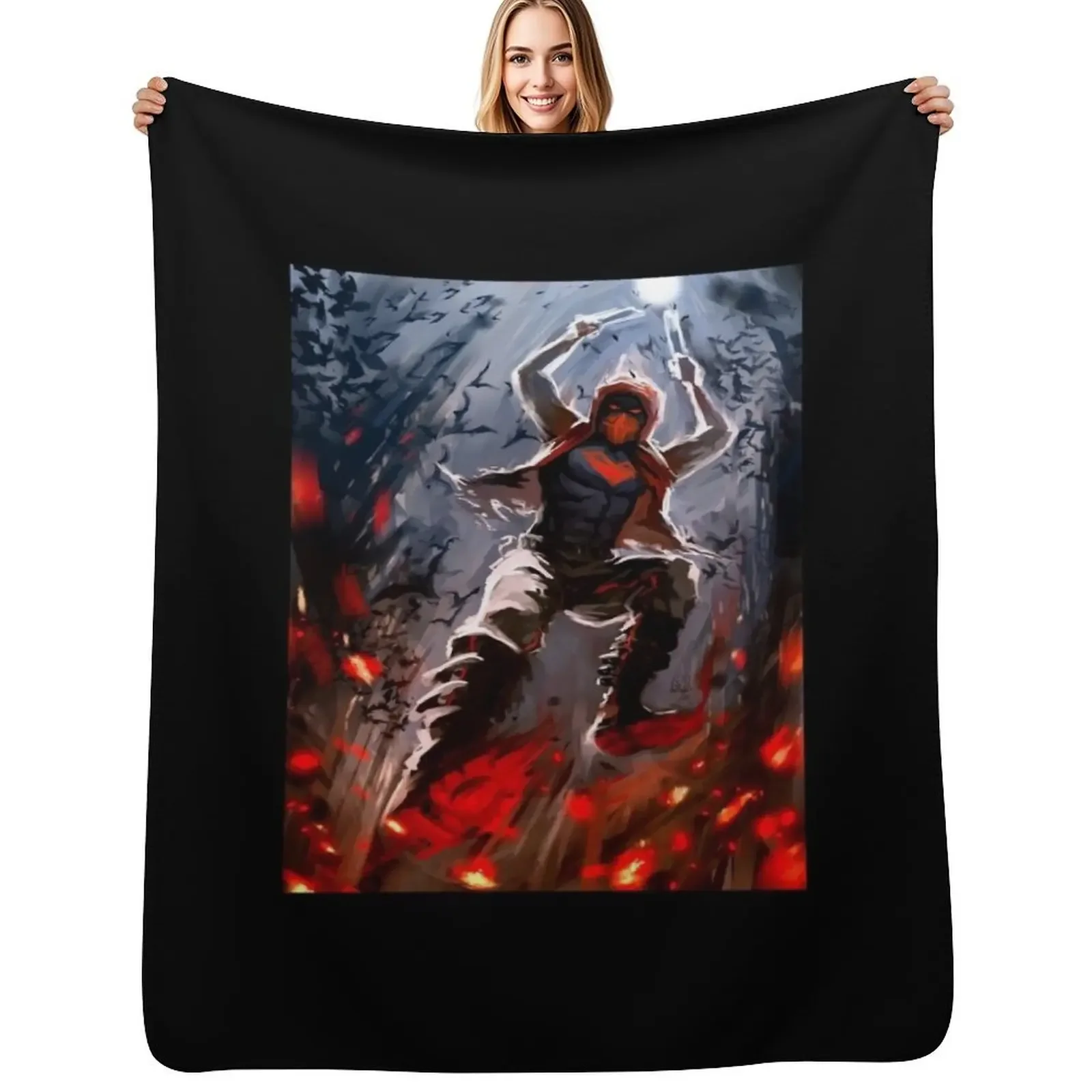 

red HOOD Throw Blanket Sleeping Bag Giant Sofa Kid'S Beach Blanket