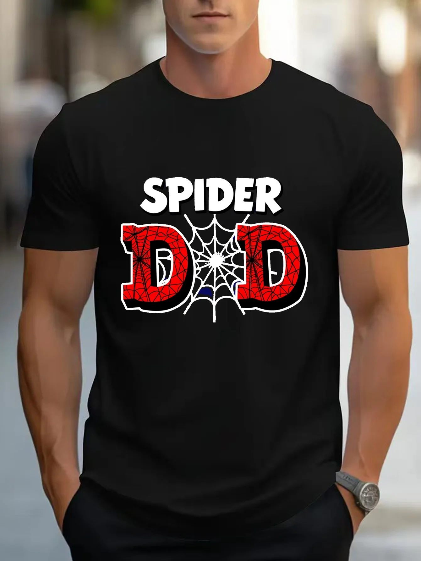 Men'S Summer T-Shirt Made From Blended Fabric, Featuring A Slightly Stretchy Knit Material, Print Design, Regular Fit, and A Casual Style
