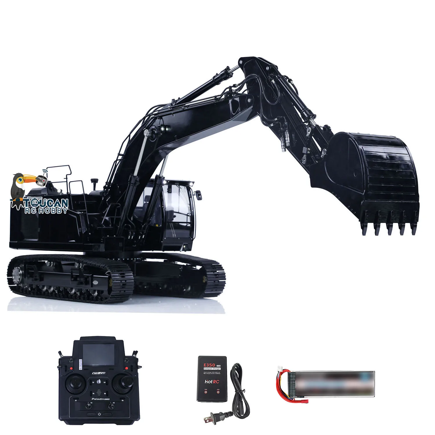 RTR 1/14 LESU LR945 Upgraded Metal RC Hydraulic Excavator Model PL18EVLite Quick Release Coupler Lights Construction Vehicle Toy