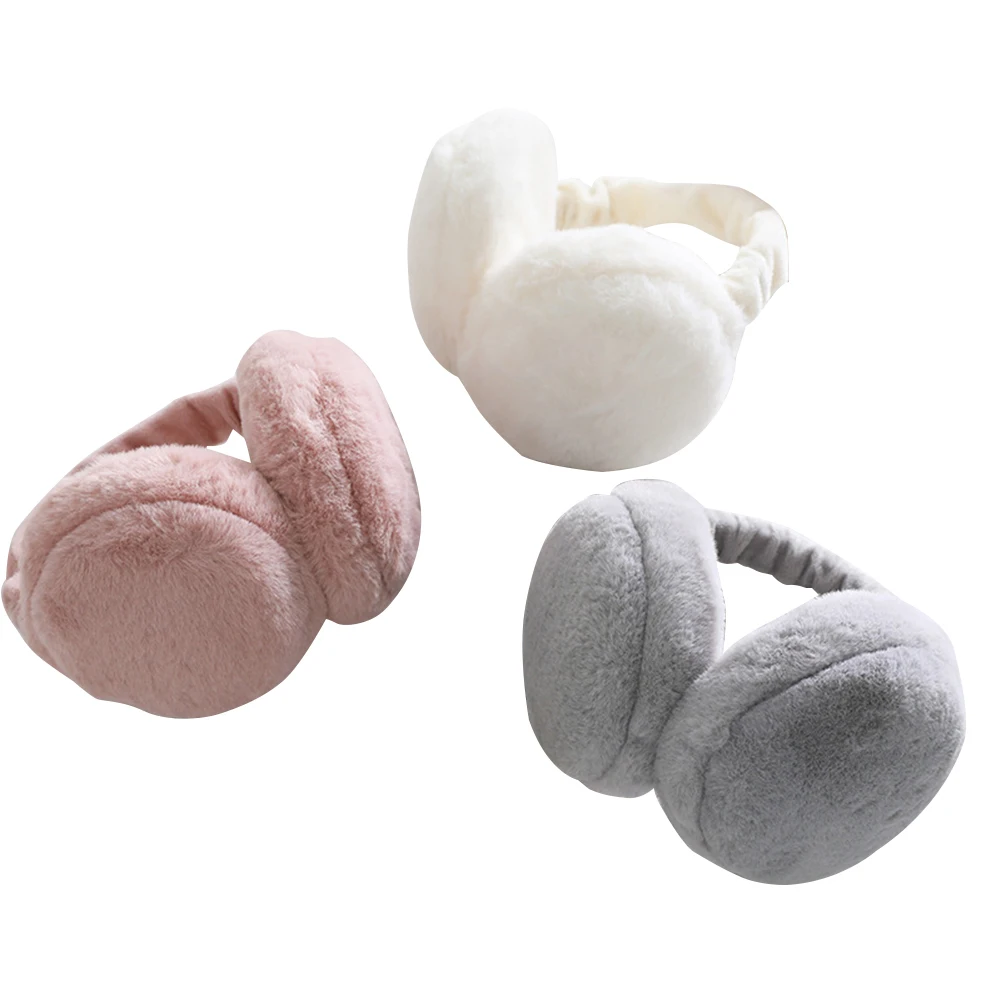 

Fluffy Ear Muffs For Women Winter Foldable Warmer Cute Plush Earmuffs Outdoor Soft Adjustable Ear Covers