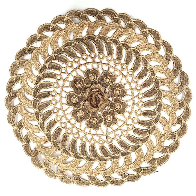 1 PCS Table Embroidery Craft Placemat European Style Lace Insulation Plate Mat Anti-scald Coaster Table pads