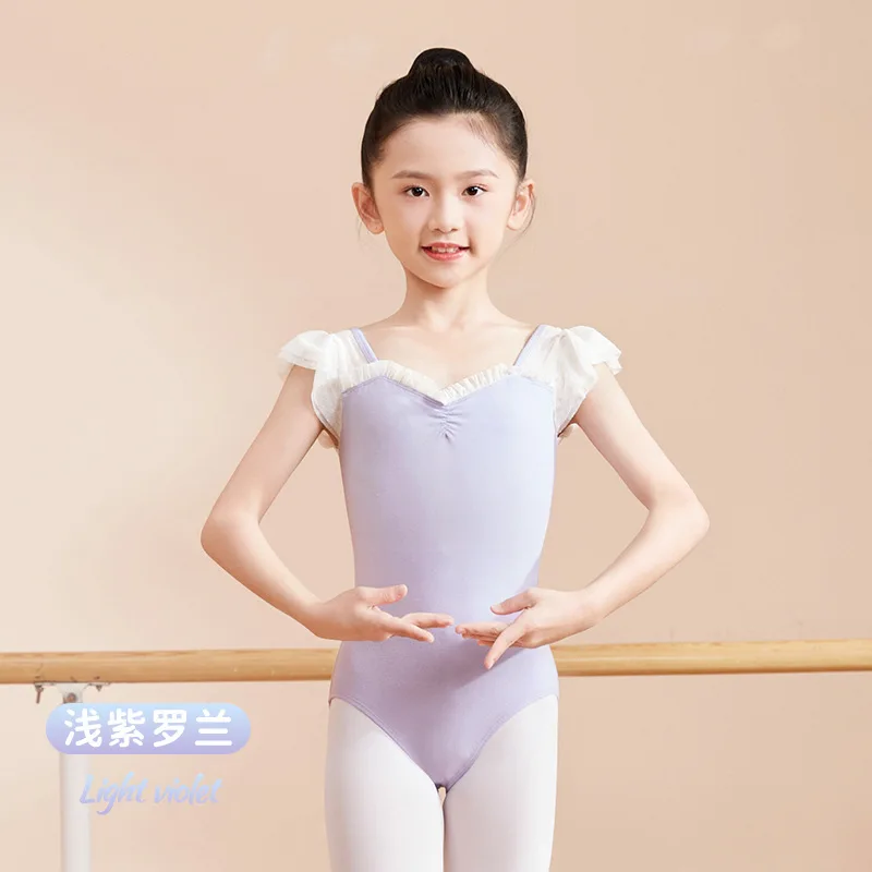 Girls Ballet Leotard Ruffle Sleeve Dance Leotard for Toddler Kids Sleeveless Gymnastic Leotard Ballet Dance Bodysuit for Girls