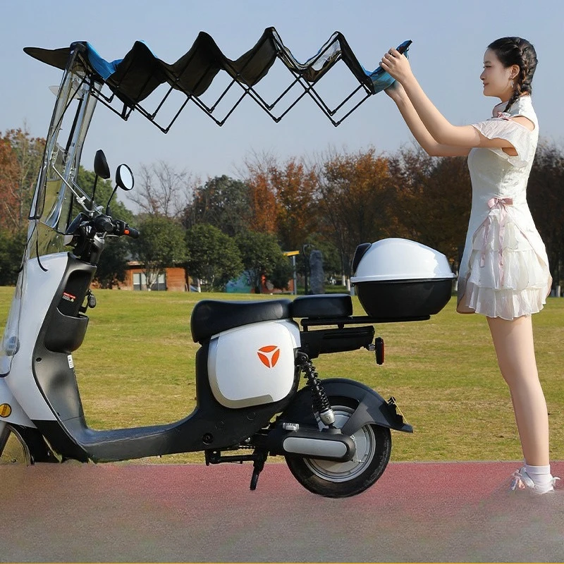 

New electric vehicle canopy fully folding removable battery car umbrella motorcycle rainy day artifact