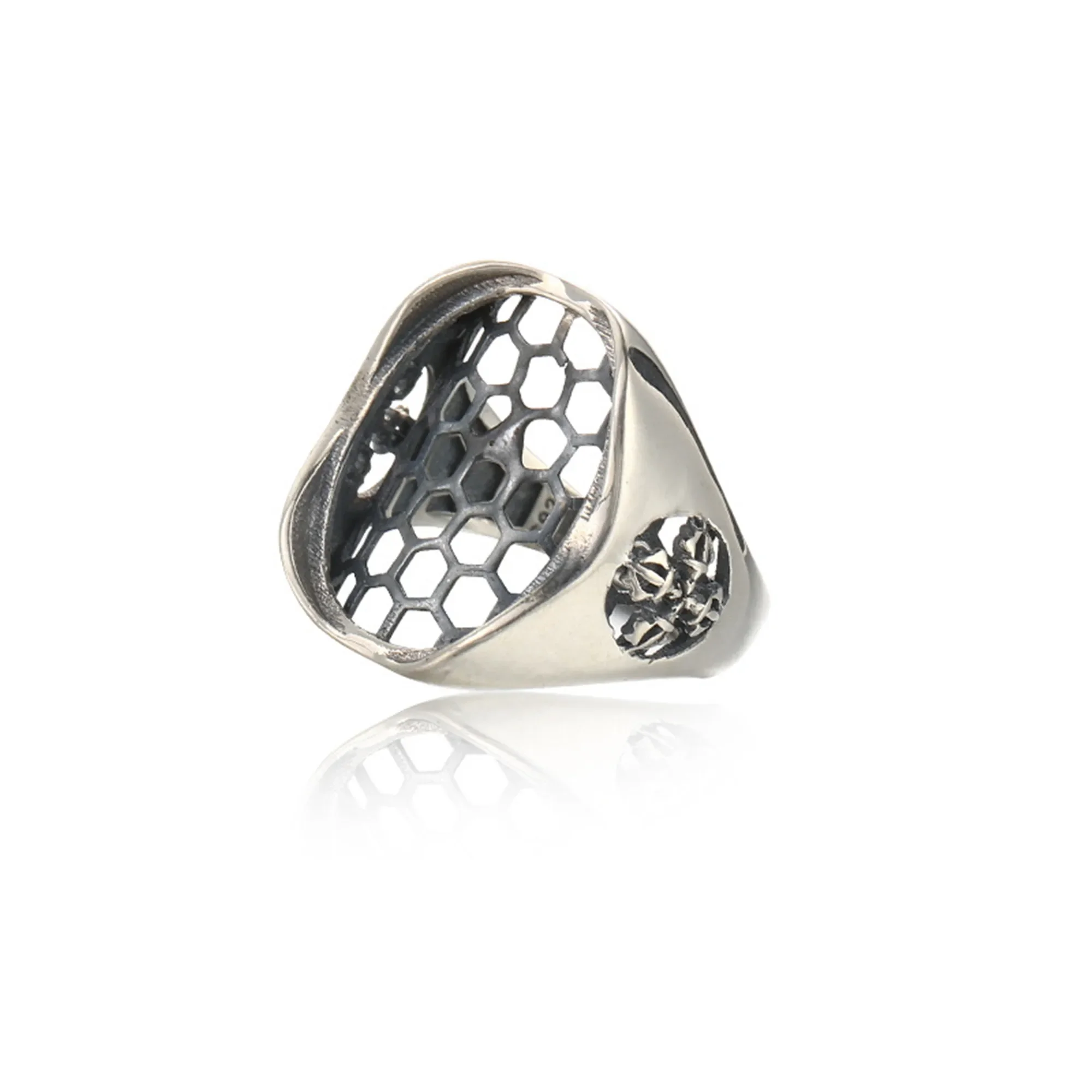 

Ring Setting for 15x20mm Oval Cabochons Thai Sterling Silver Adjustable Band Ring Blank