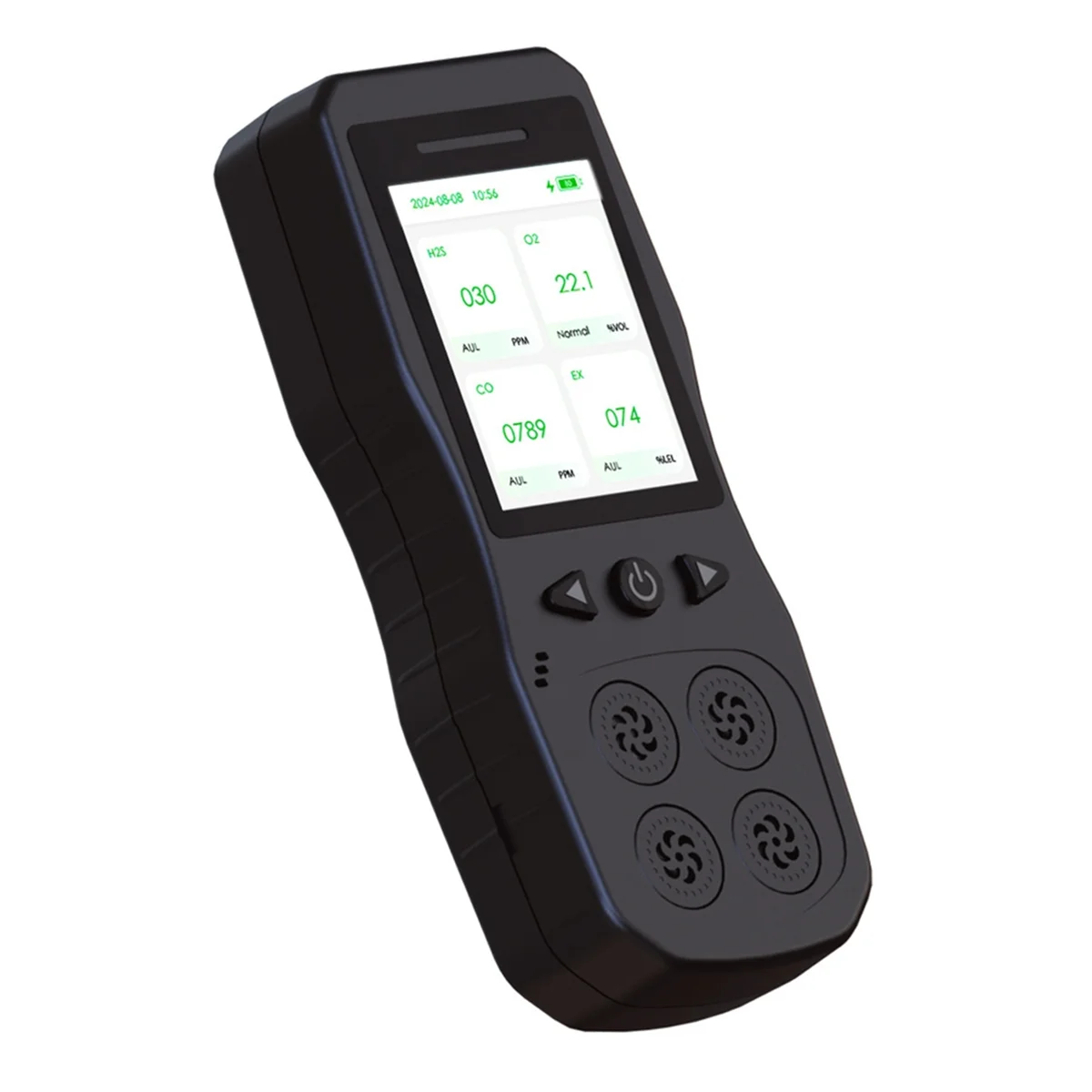 ABNJ US Plug,4 in 1 Gas Monitor for O2,CO,H2S,Combustible Gas Tester, Gas Leak Detector with Sound,Light & Vibration Alarm