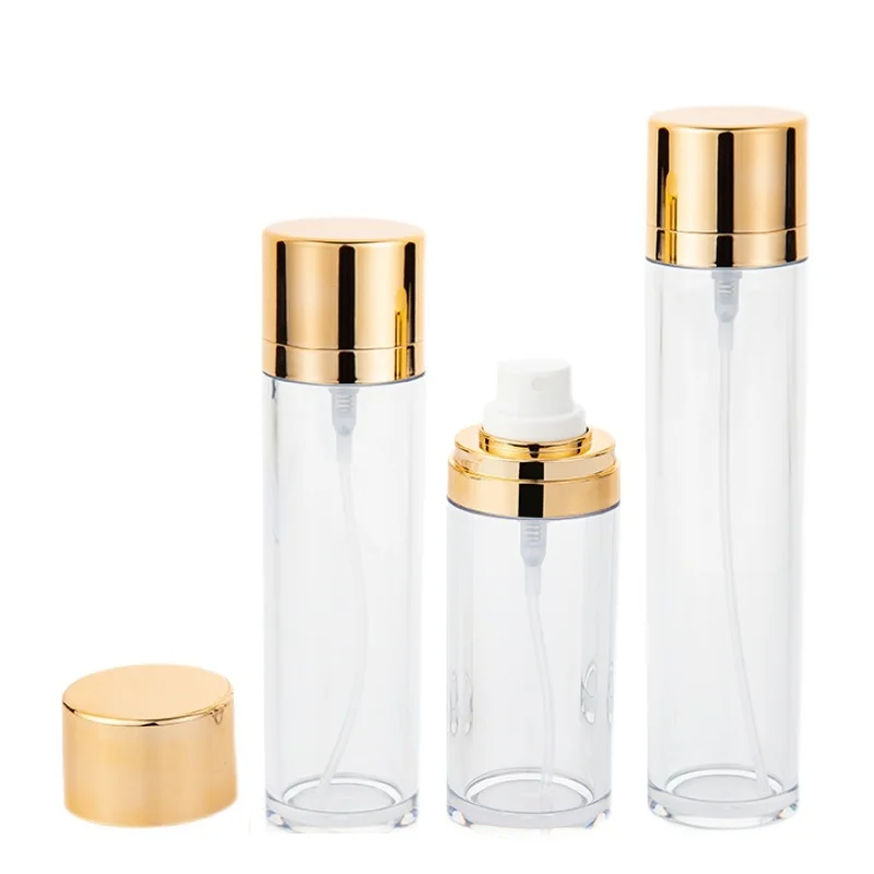 

50ml 80ml 100ml Portable Clear Plastic PET Fine Mist Atomizer Bottle Gold Lid Empty Cosmetic Packaging Perfume Spray Bottle10pcs