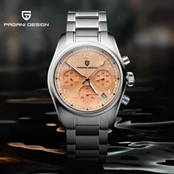PAGANI-Montre-Bracelet à Quartz pour Homme, Accessoire de dehors Militaire, Pilote, AR, Saphir, Chronographe, Acier, 10Bar, 38mm, Nouveau, VK63