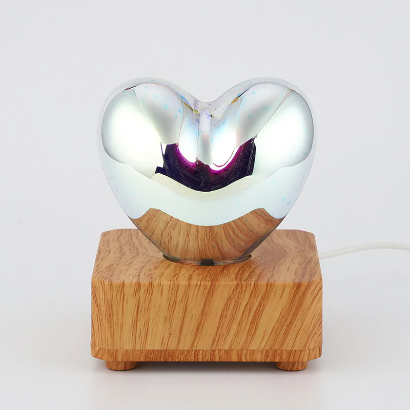 3d Love Glass piccola lampada da notte comodino camera da letto