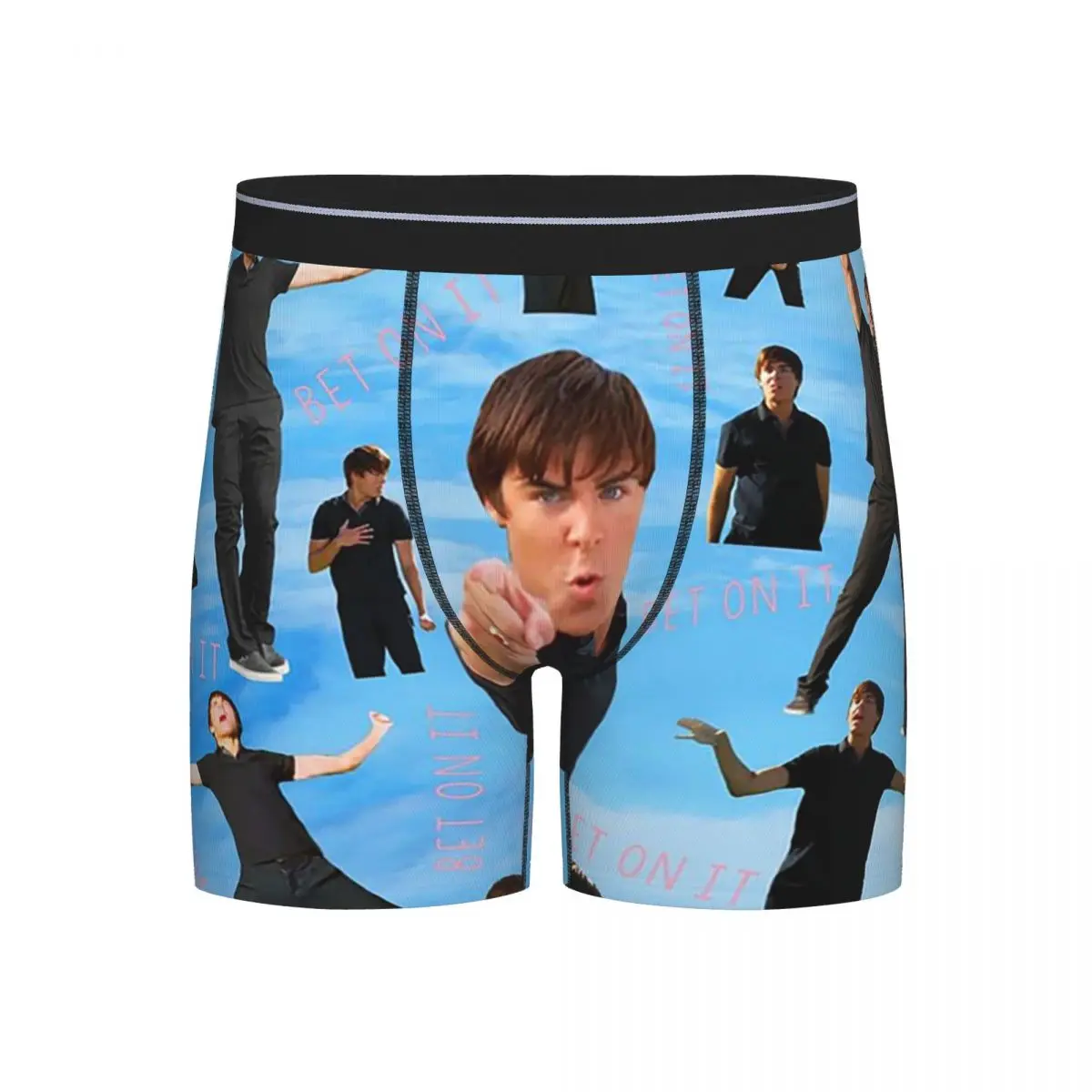 

Long Boxer Underpants Shorts Zac Efron Troy Bolton Bet On It High School Musical Panties Men Ventilate Underwear for Homme Man