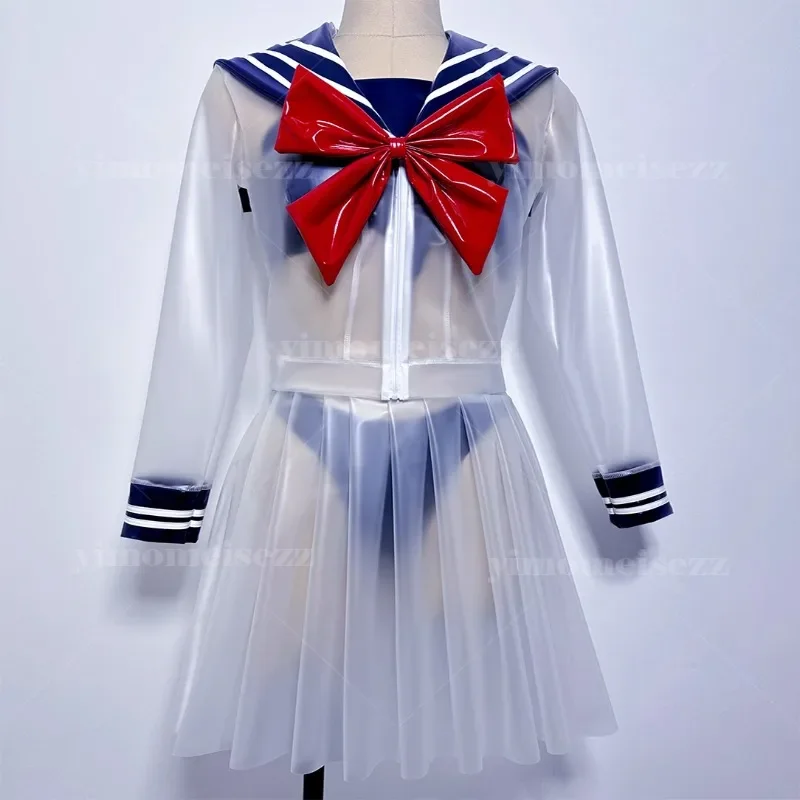 

Customized Sailor Suit Sexy Transparent Suit Jacket JK Uniform Performance Suit Cosplay Role-playing Pleated Skirt