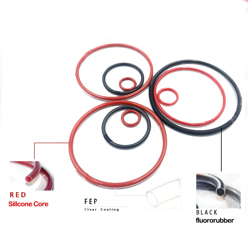 CS 3.1mm,Cross Section 3.1mm,PTFE Cladding O-Ring,FEP/PTFE coated fluorine rubber/Silicone,High Temperature,Chemical Resistance