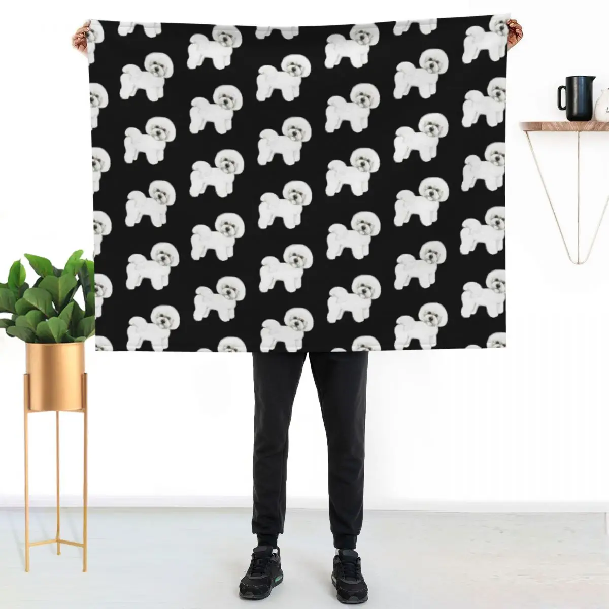 Bichon Frise dog Throw Blanket Bed linens Comforter Luxury Flannel Baby Winter beds Blankets