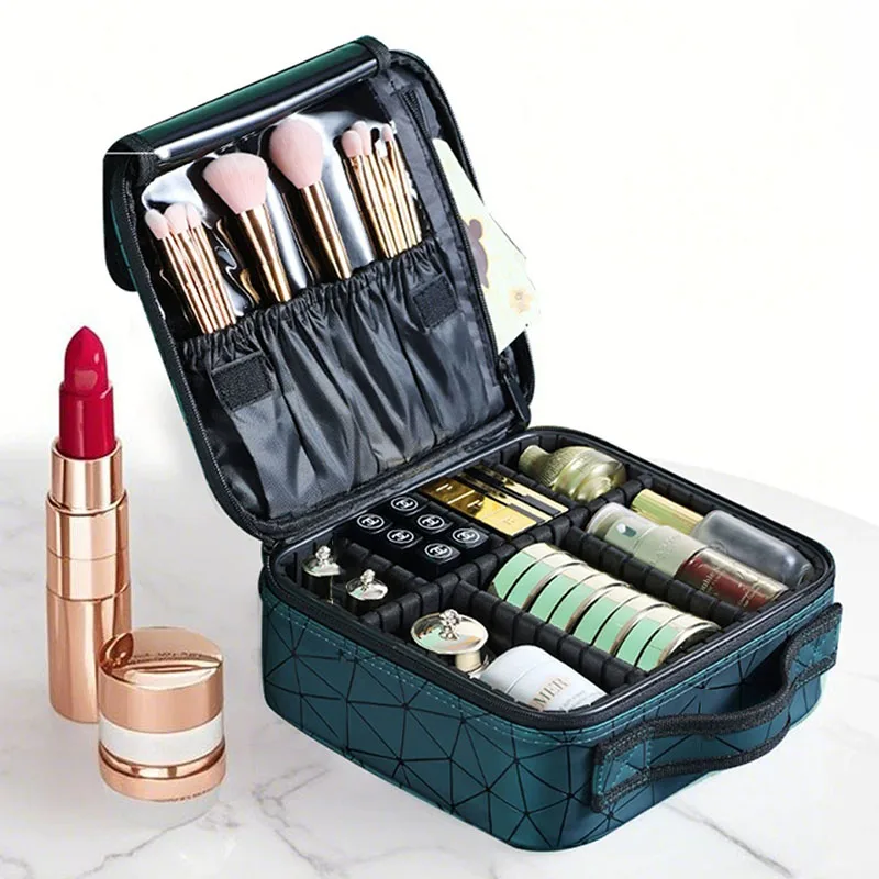 Female Brand Profession Makeup Case Fashion Beautician Cosmetics Organizer Storage Box Nail Tool Suitcase For Women Make Up Bag