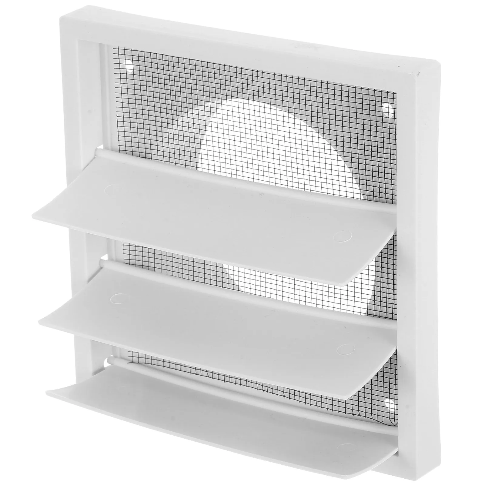 White Plastic Air Vent Cover Square Louvered Rain Wind Resistant for Dryer Bathroom Exhaust Outdoor Wall Vent Flap Keeps Out
