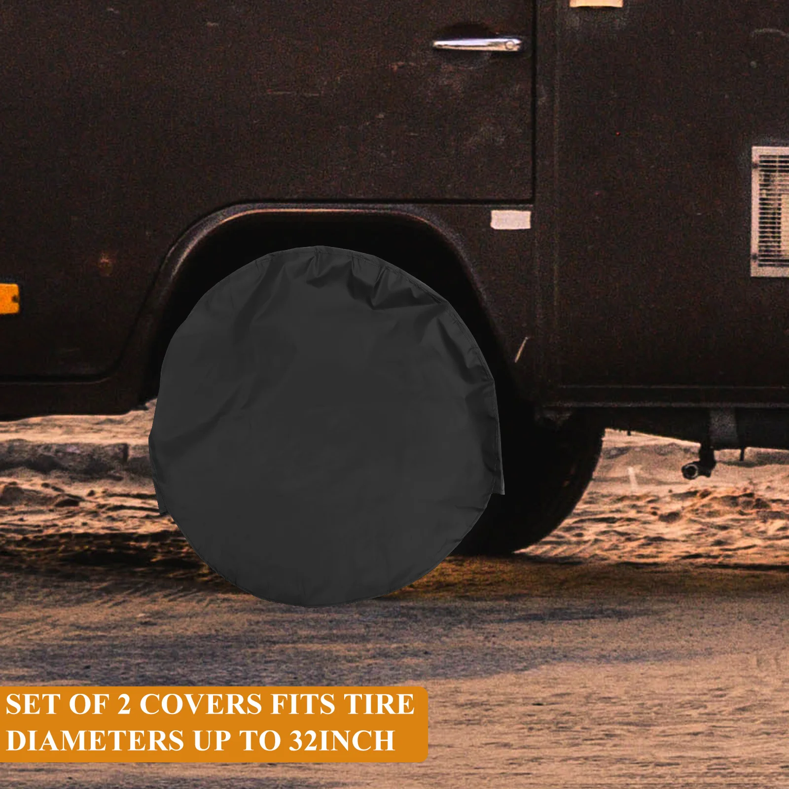 

2Pcs Tire Dustproof Covers Waterproof Breathable Canvas for Rv Truck Car Wheels from Sun Rust Dirt Up to 32Inch