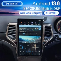 14,4 inch verticaal scherm voor Jeep Grand Cherokee 2011-2014-2021 auto GPS navigatie multimediaspeler radio Android 13.0 head unit