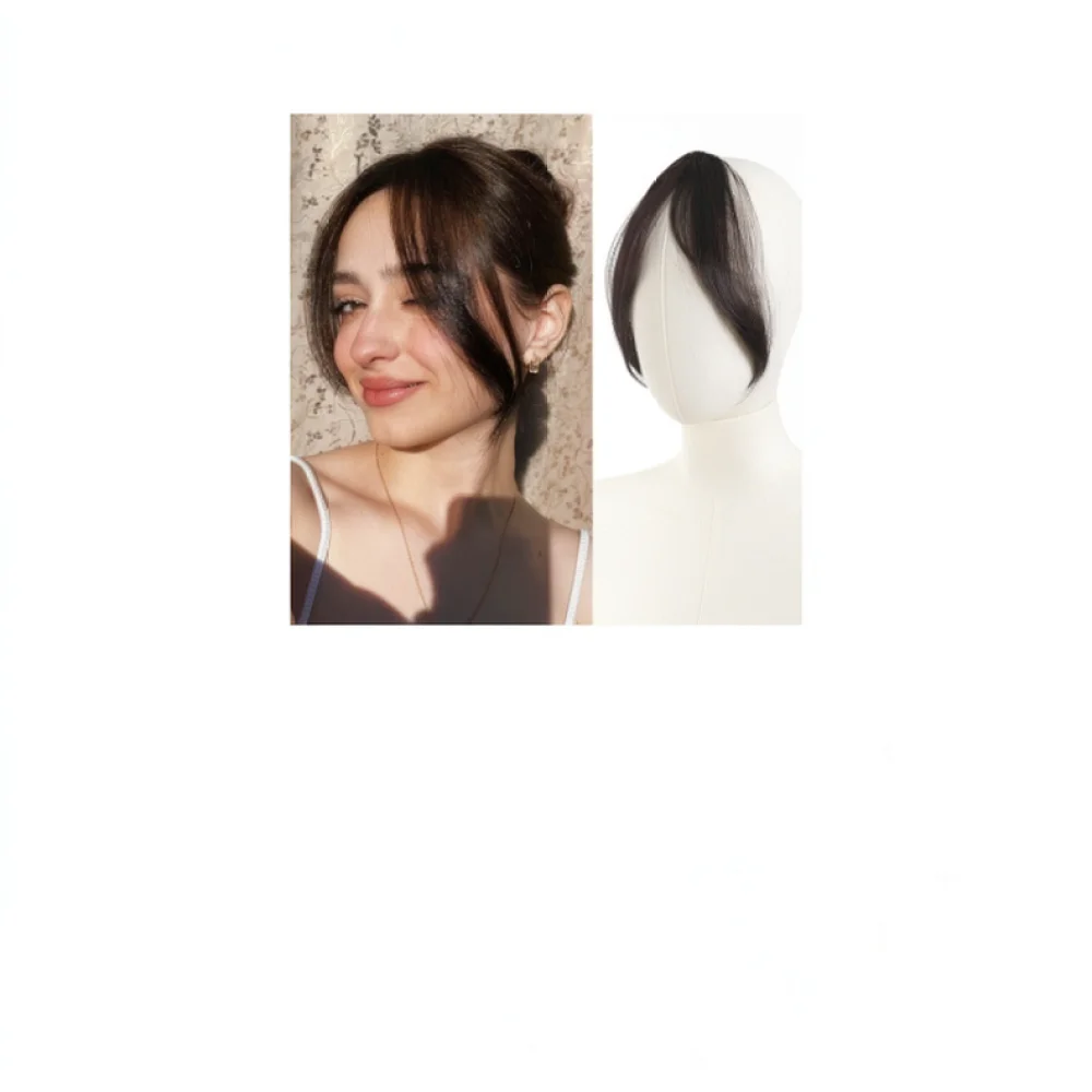 French Bangs Hair Topper Clip In Fringe Extension Natural Synthetic Hairpiece For Volumizing Thin Hair Areas