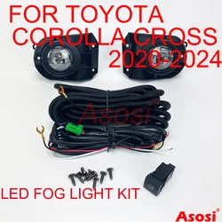 Bumper LED Fog Lights Driving Lamps For Toyota Corolla Cross 2020 2021 2022 2023 Replace or Upgrade W/ Bulb Switch Wire Bracket