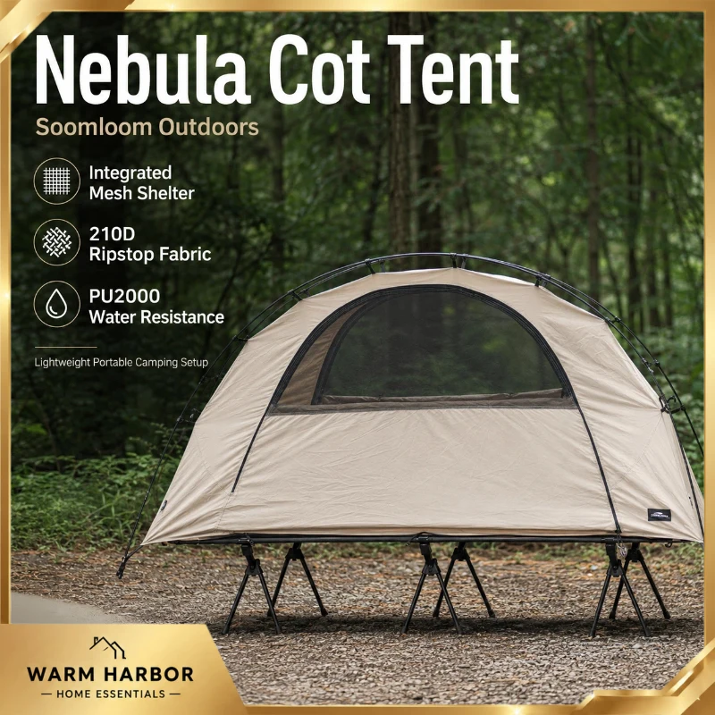 Soomloom Nebula Lightweight Mesh Camping Cot Tent Portable Integrated Mosquito Net Shelter For Outdoor Camping Hiking Travel Use
