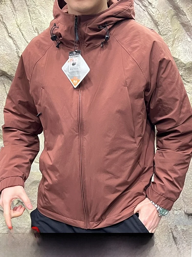 

Men's Winter Outdoor Casual Versatile Goose down Jaet Spor Warm Thiened Long Sve Zipper Closure Regular Fit Coat