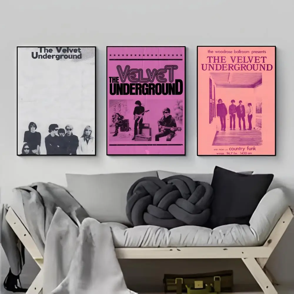 Influence Band T-The Velvet U-Underground Poster Poster HD  Waterproof Wall Sticker Bar Living Room Decor Gift
