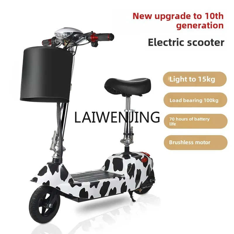 HLZ folding two-wheeled electric vehicle driving battery recreational mini car