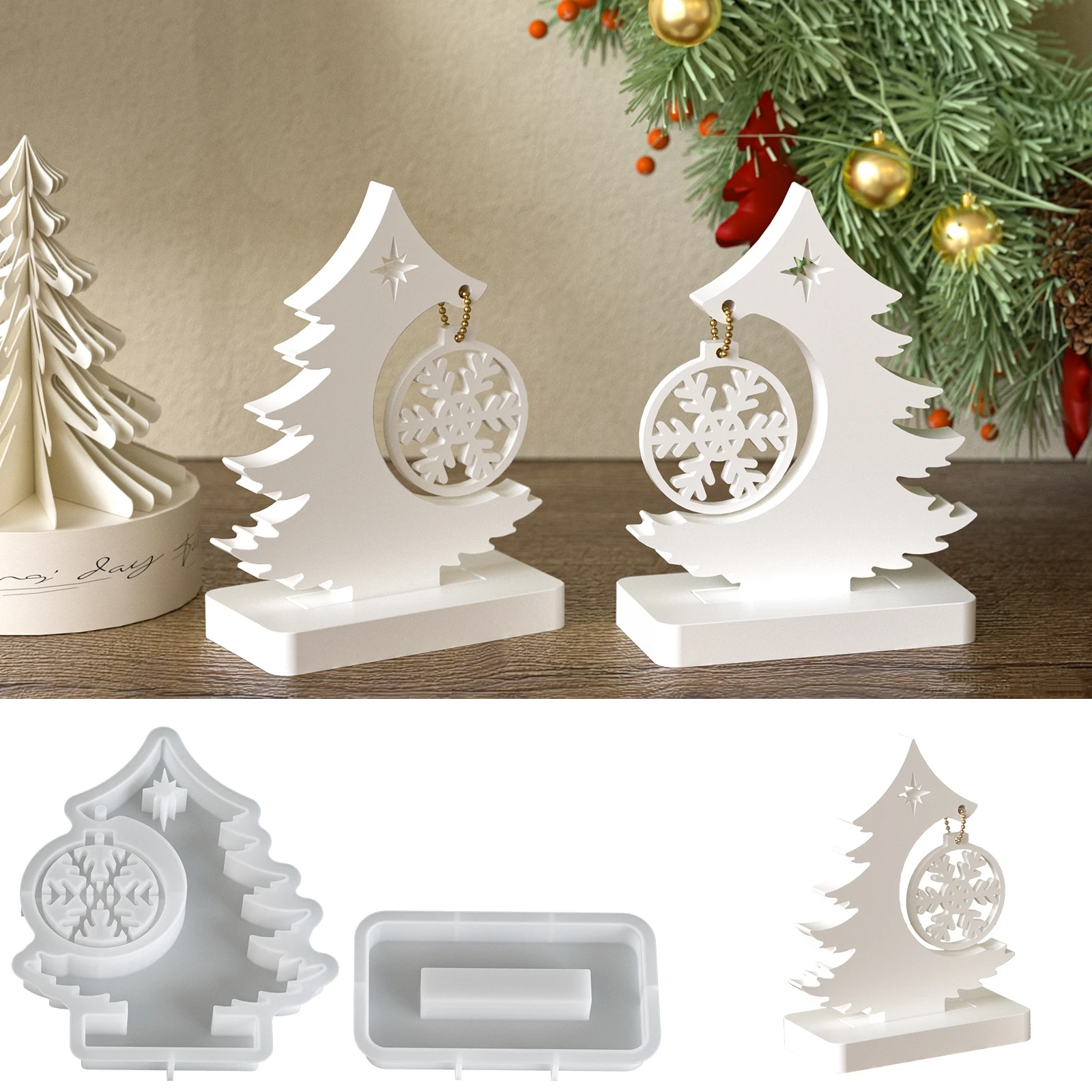 Ornament Mold Food-Grade Resin Mold Christmas Tree Mold Unique For Diy Crafting Handmade Soap Scented Candle Making