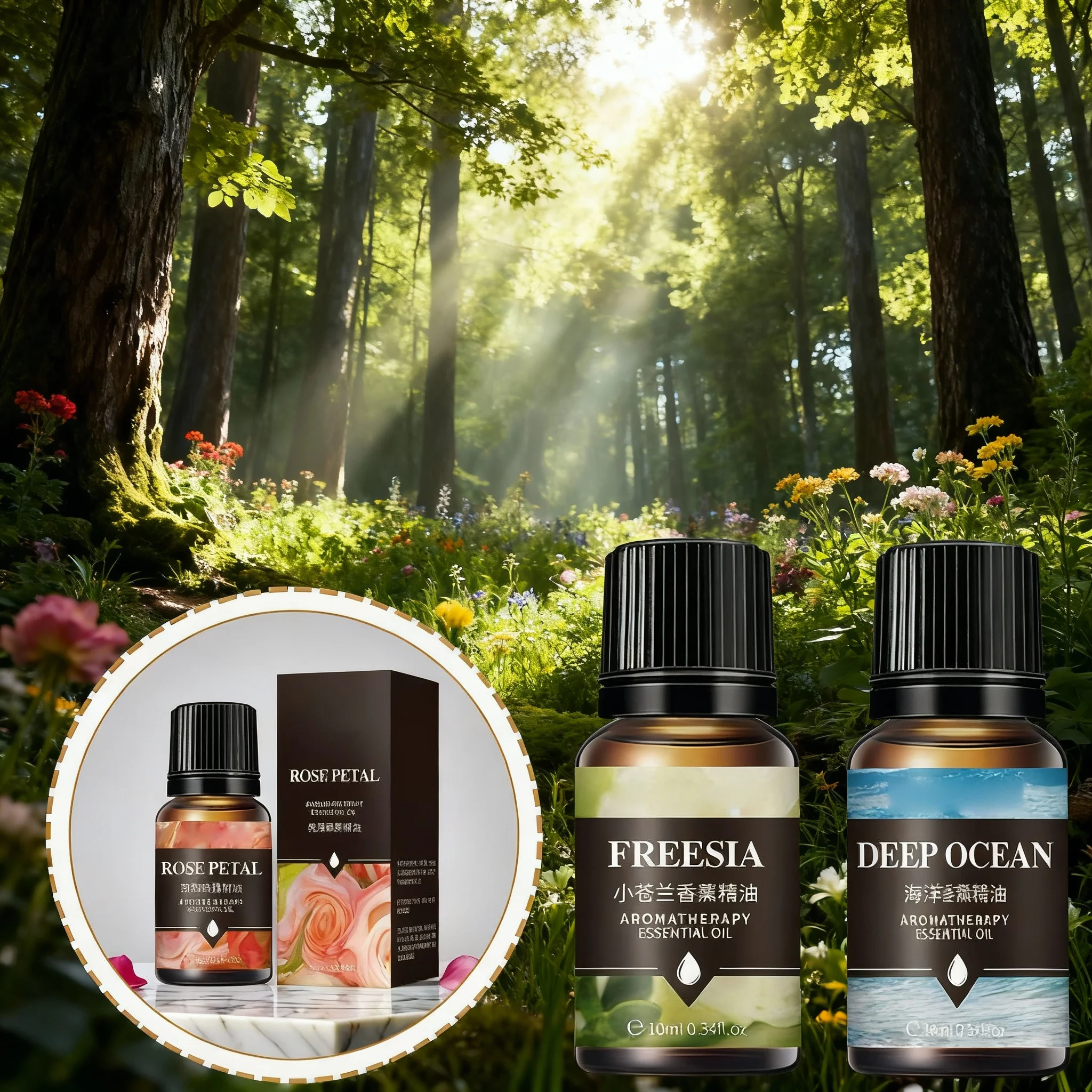8 Flavors 10ml Essential Oils For Aroma Diffuser Air Humidifier Home Water-soluble Lavender Rose Lemon Mint Jasmine Ocean