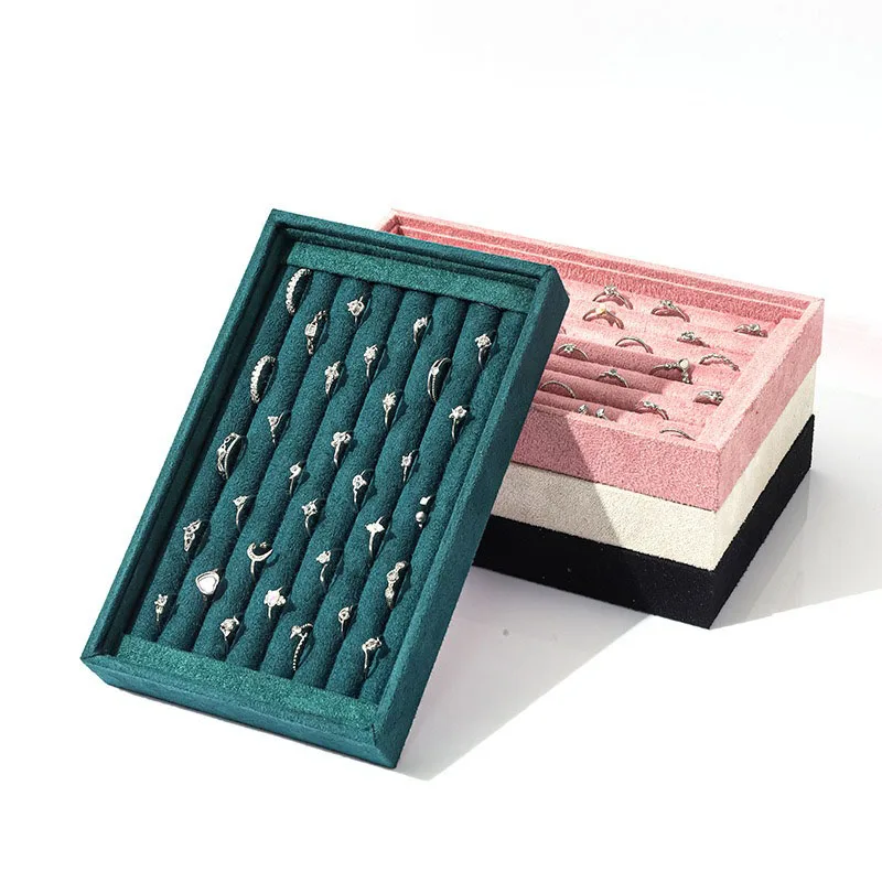 

Velvet Jewelry Storage Tray Ring Earring Display Ring Organizer Holder Jewellery Tray Exquisite Tray Case SSZSJ06