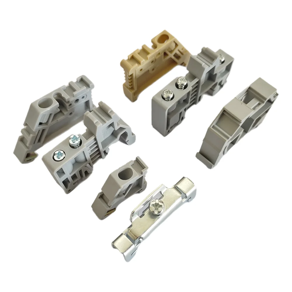 10Pcs End Stop Bracket E/UK E/UK2 EW35 WKF35 Mounting NS 35 DIN Rail Terminal Block Fixed CLIPFIX Screwless Tool-free End Clamp